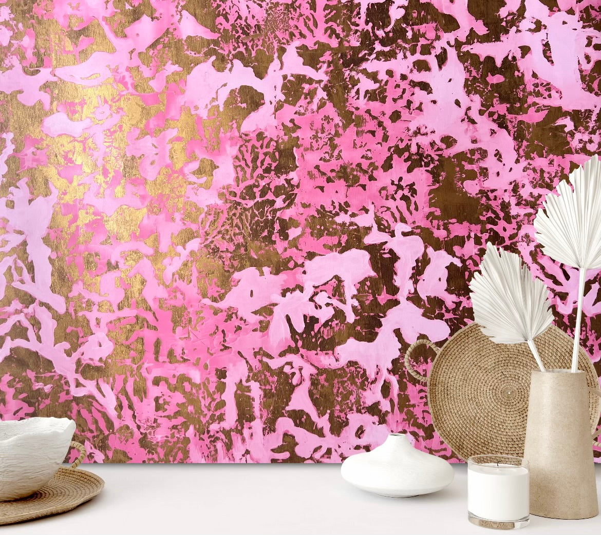 PATINA METALLICS WALLPAPER: Rose & Gold (2 Roll Pack)
