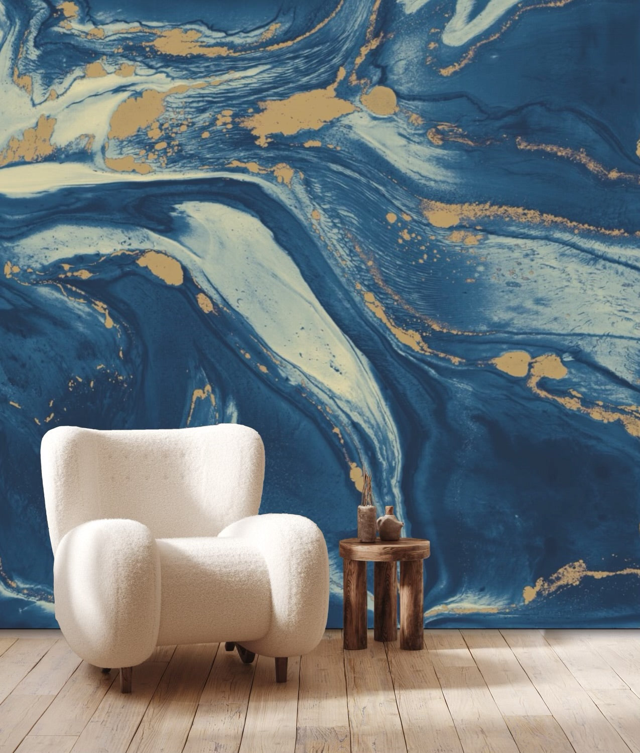 CALACATTA MURAL: Navy Blue