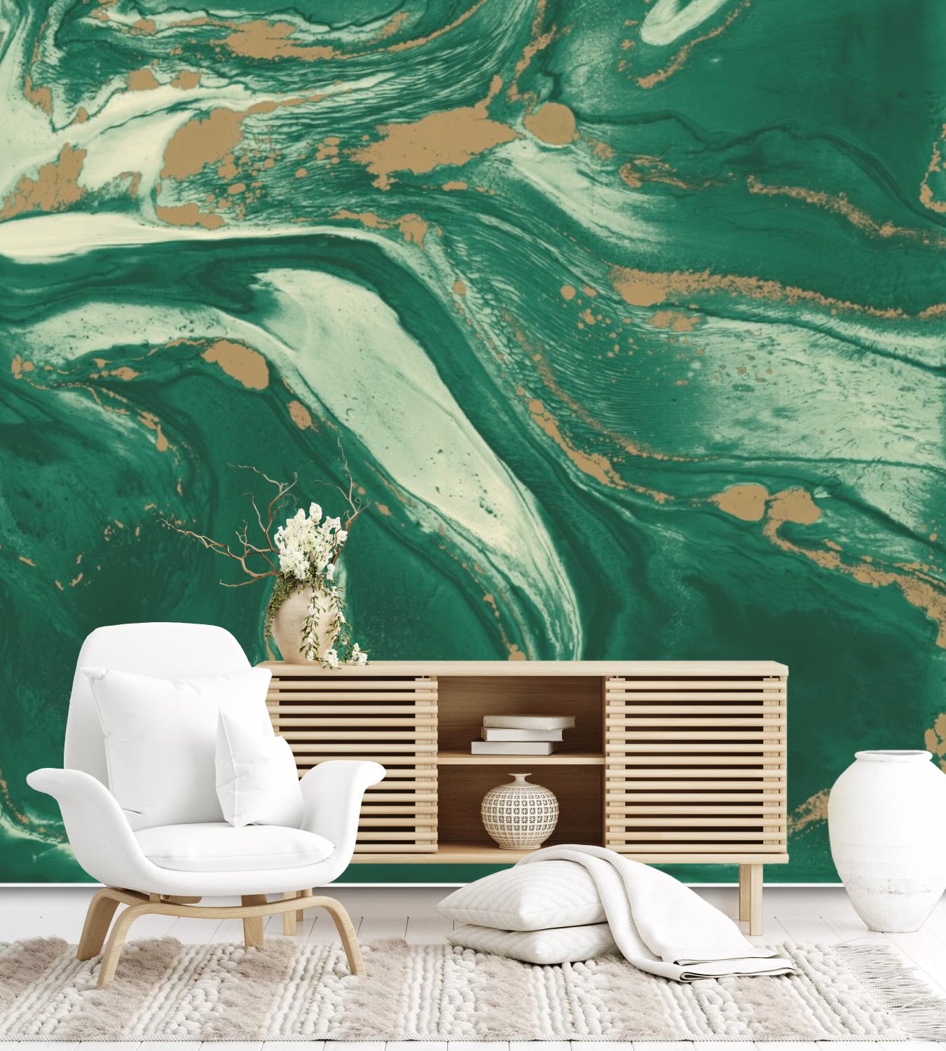 CALACATTA MURAL: Emerald Green