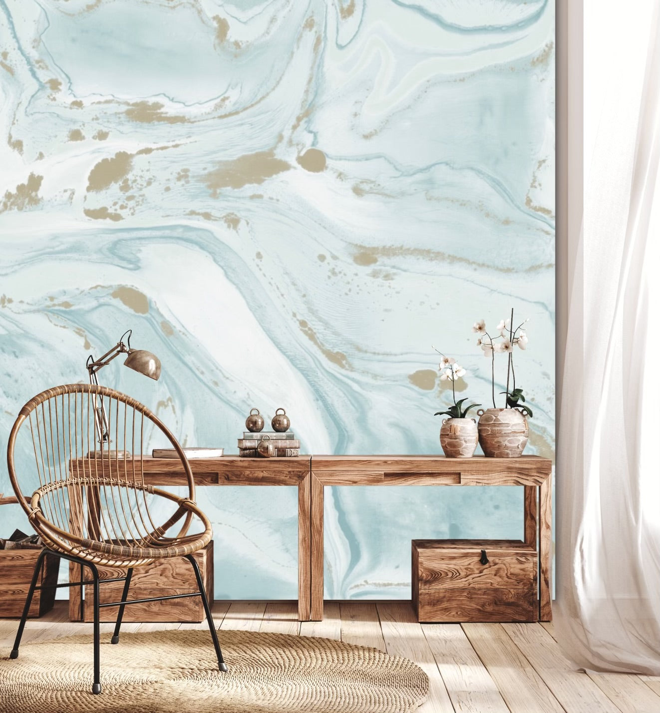 CALACATTA MURAL: Ice Blue