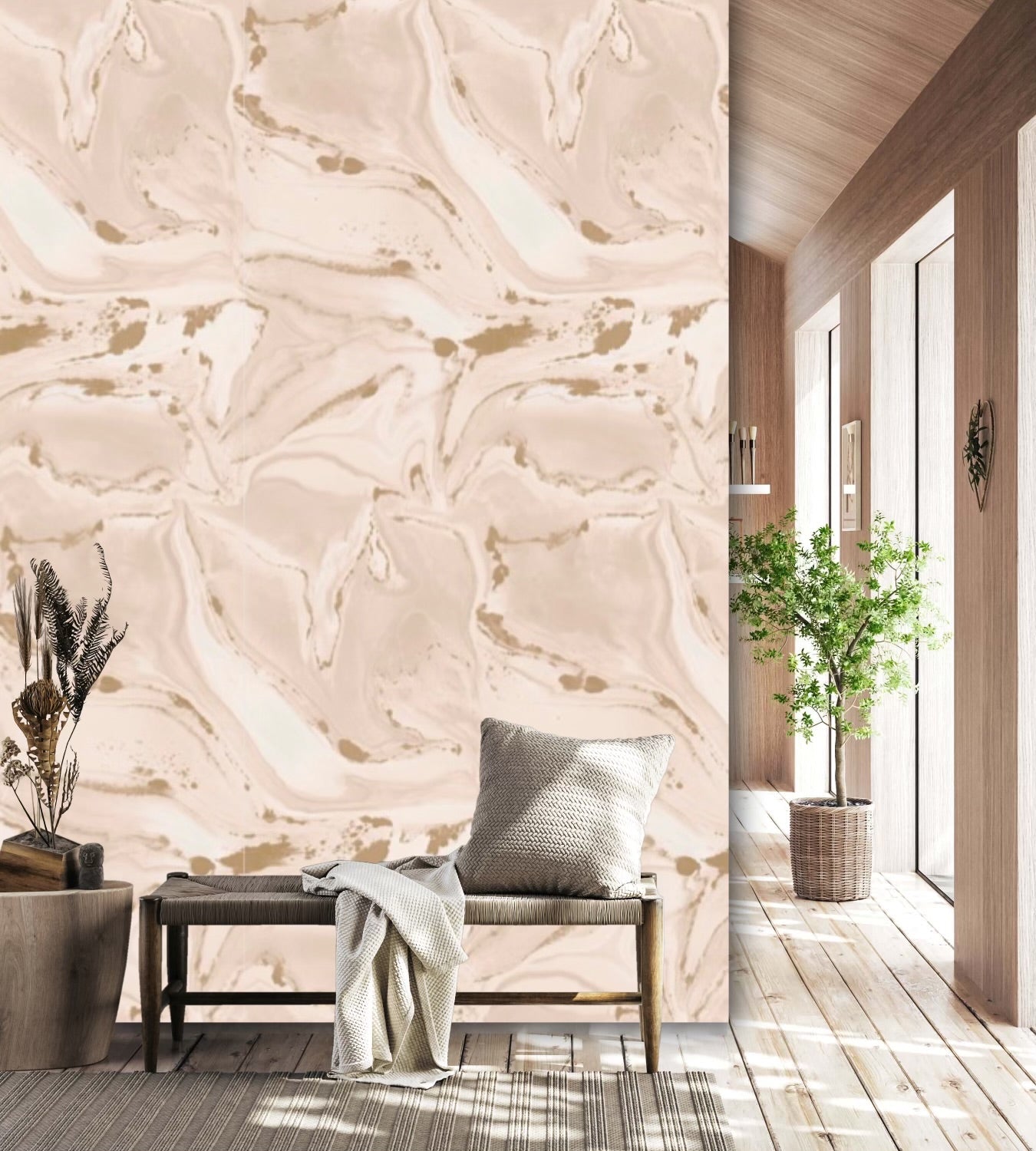 CALACATTA WALLPAPER: Blush