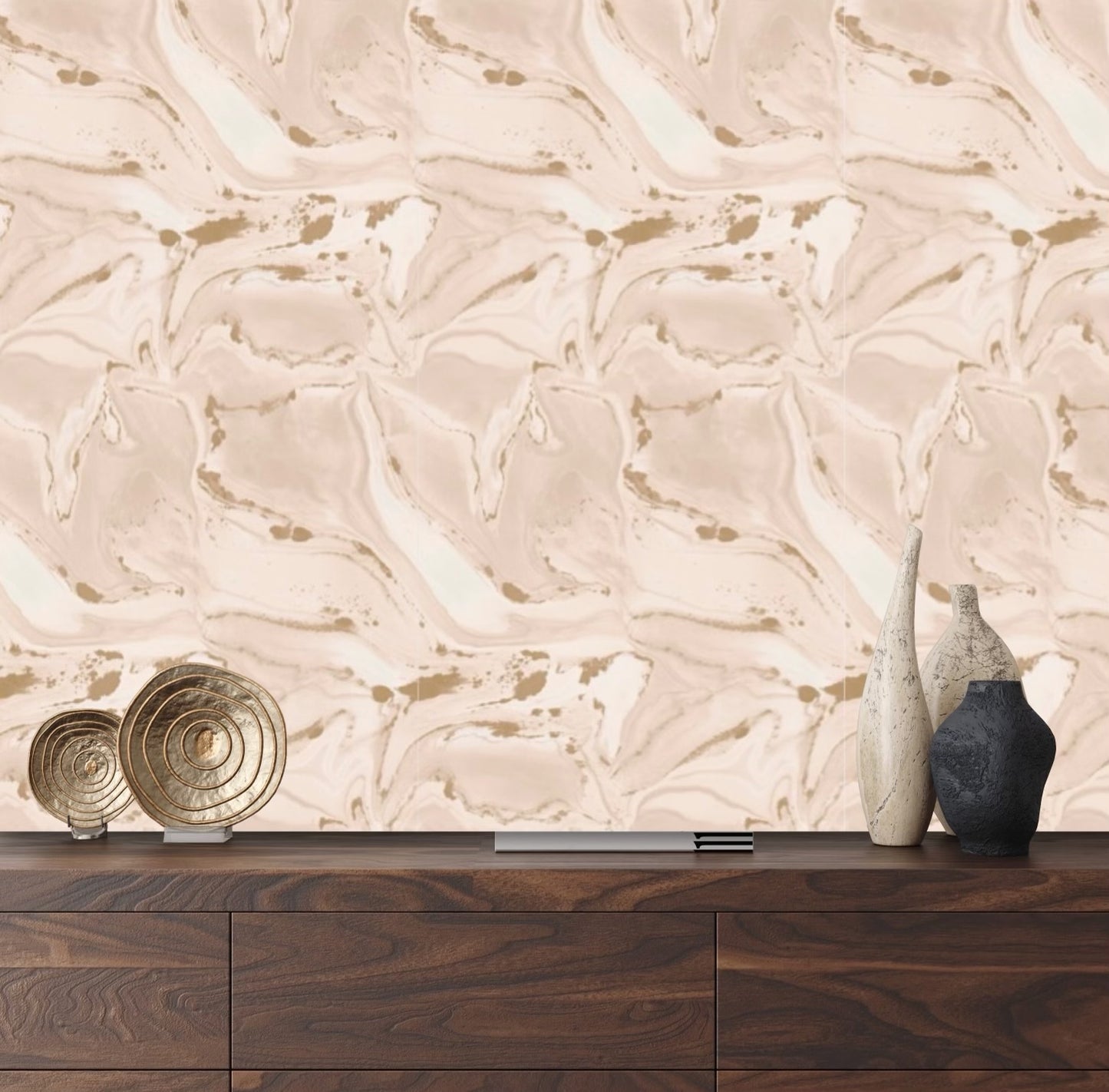 CALACATTA WALLPAPER: Blush