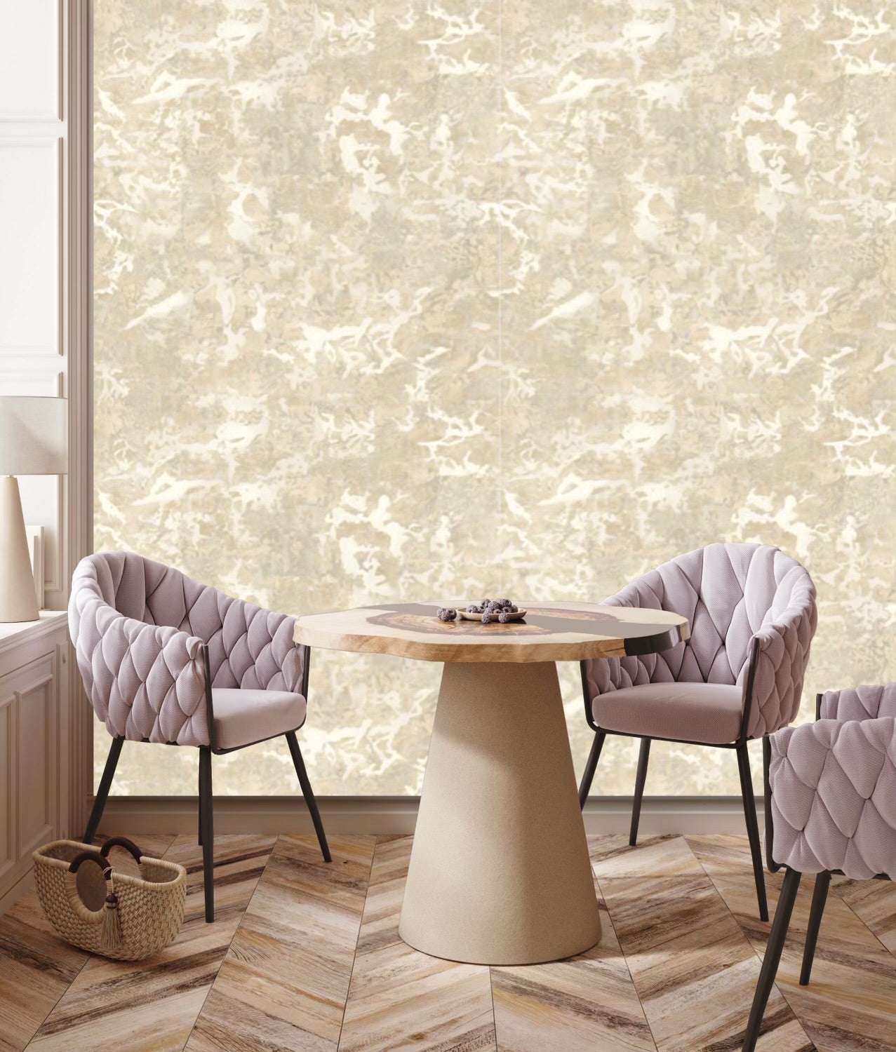PATINA WALLPAPER: White Gold (2 Roll Pack)