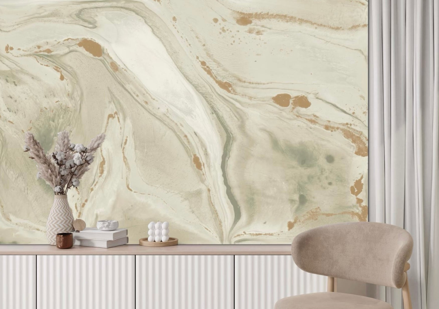 CALACATTA MURAL: Sage Green