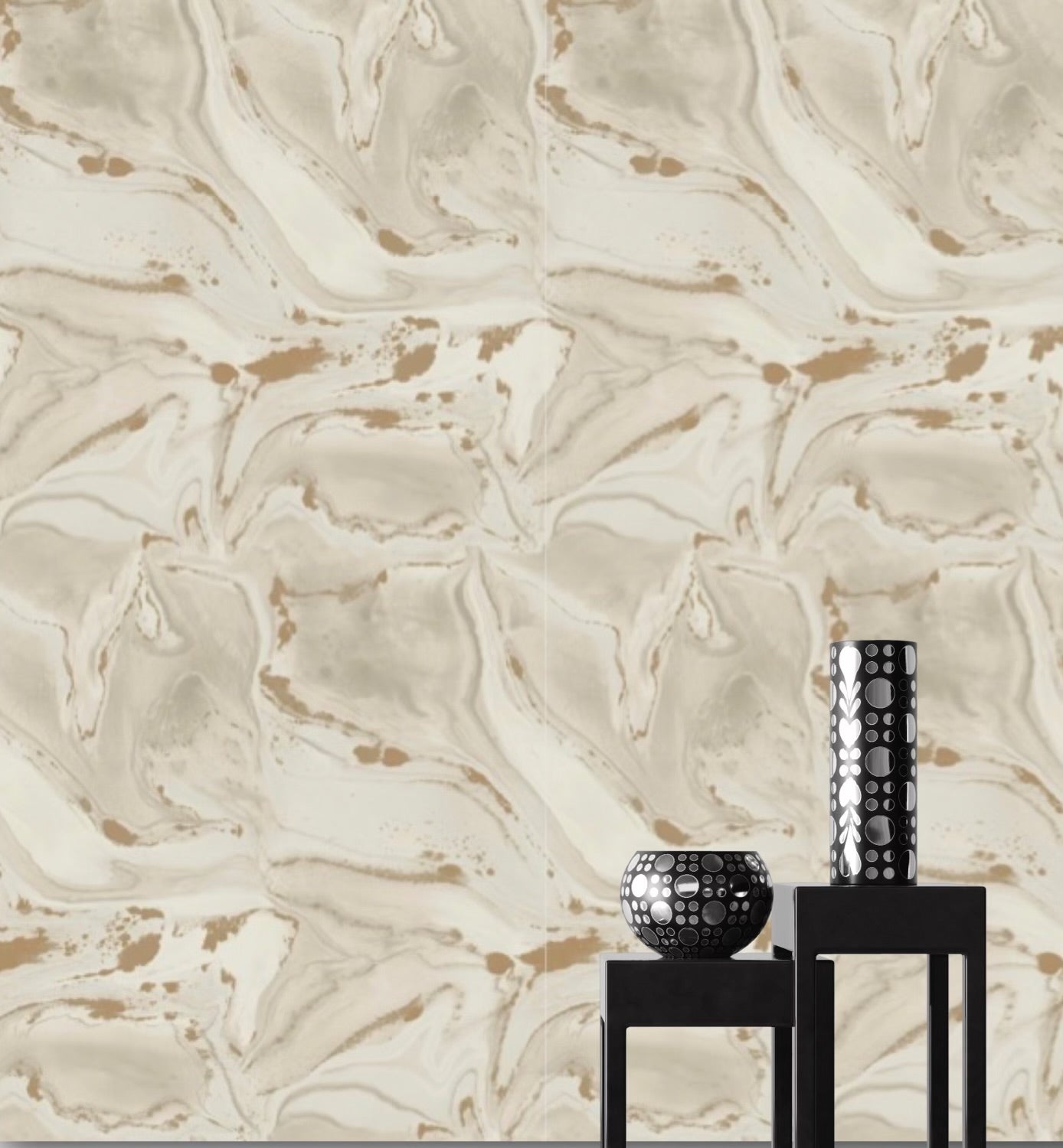 CALACATTA WALLPAPER: Ivory