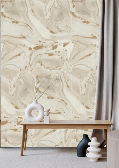 CALACATTA WALLPAPER: Ivory